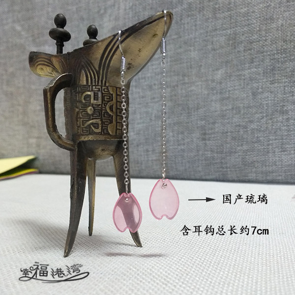 甜美琉璃花瓣古风小仙女日常耳环