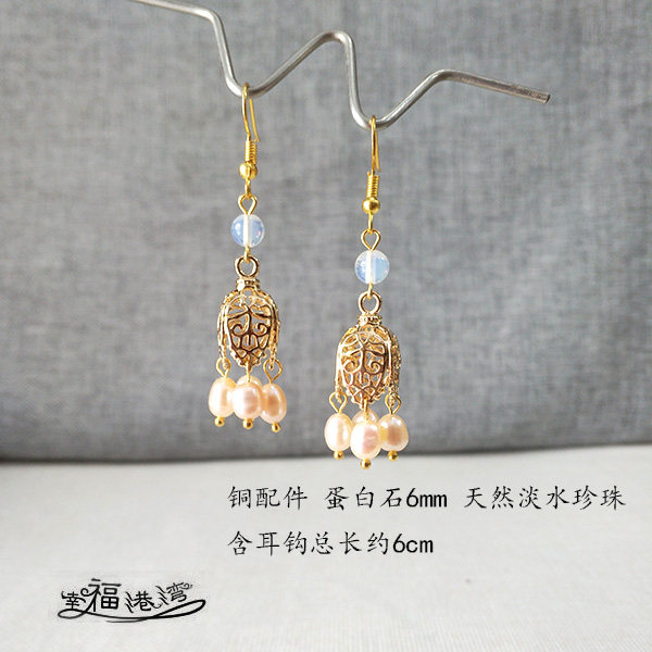 轻奢日常耳环淡水珍珠宫廷女古风