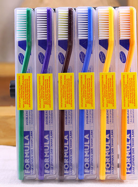 FORMULA西德美人牙刷中硬毛标准头合家欢一家人6色进口港货12装