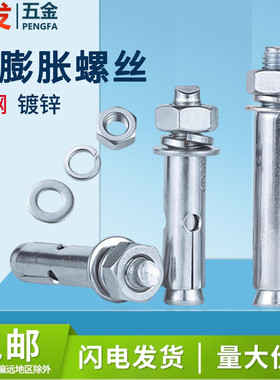铁膨胀螺丝镀锌拉爆炸螺丝钉M6M8M10M12M14M16M18M2024外膨胀螺栓