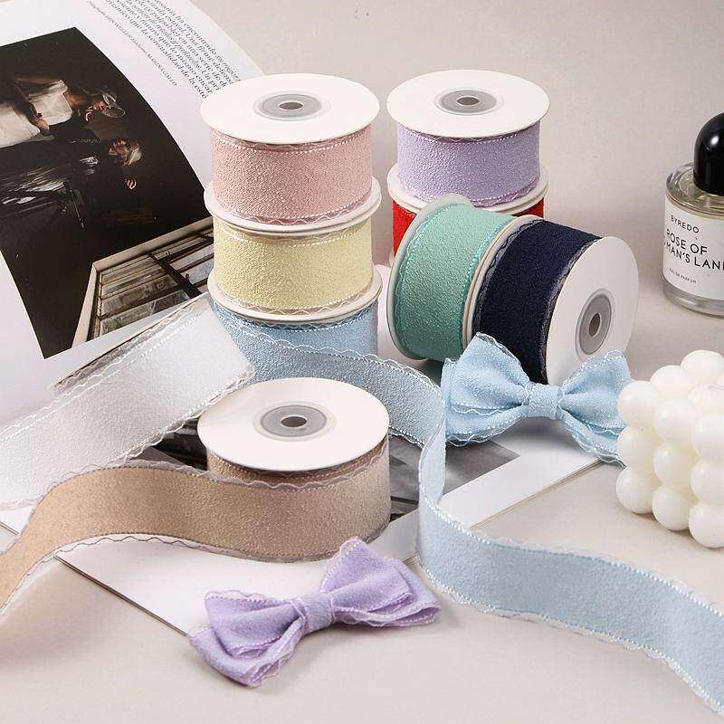 透纱花边纯色丝带diy蝴蝶结鲜花烘焙包装彩带鞋花服饰辅料织带