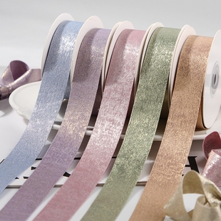 纯色烫金织带玫瑰花花束缎带鲜花包装 饰彩带 绑带DIY蝴蝶结发饰装