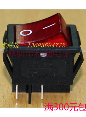 16A电源开关台湾亮群翘板开关黑边红色220V带灯交流大船型开关R5