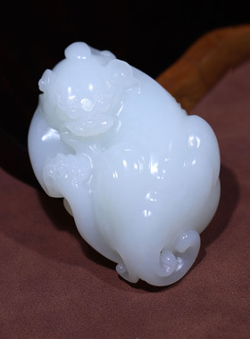 玉秀和田玉貔貅手把件定制手饰