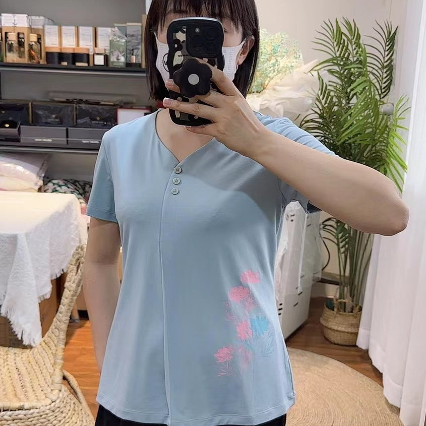 清仓亏本处理竹纤维女半袖T恤上衣短袖妈妈夏装