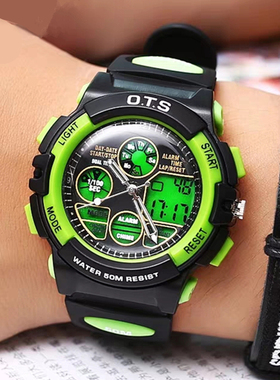 ots手表男学生韩版简约潮流夜光初高中生儿童电子手表青少年
