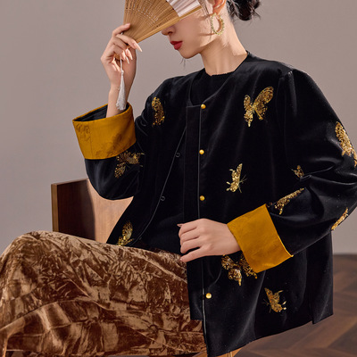 巨好看的初冬丝绒外套女2025新款