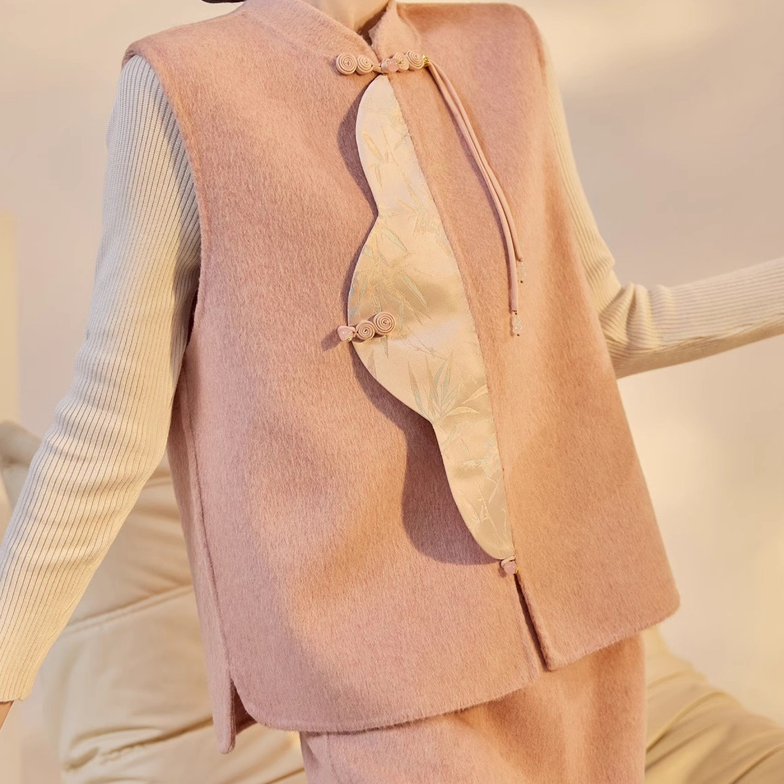 羊毛中式新国风马甲套装2025新款