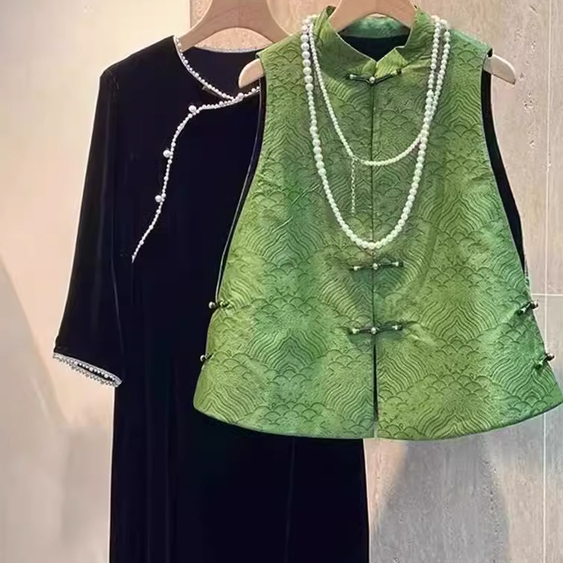 薄荷曼波新中式显瘦马甲