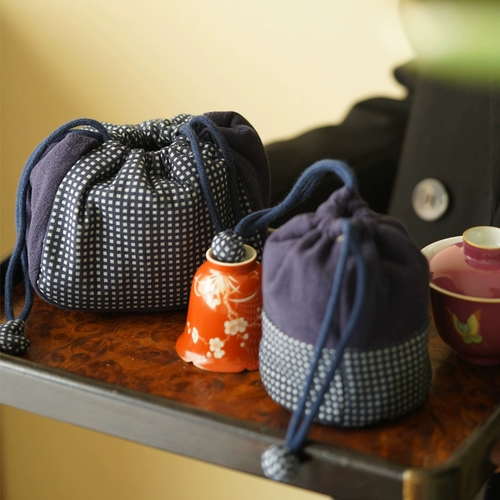 Хлопковая чайная чашка, чайный сервиз, заварочный чайник, система хранения, тканевый мешок, сумка, ювелирное украшение, портативная упаковка из грецкого ореха, увеличенная толщина, на шнурках