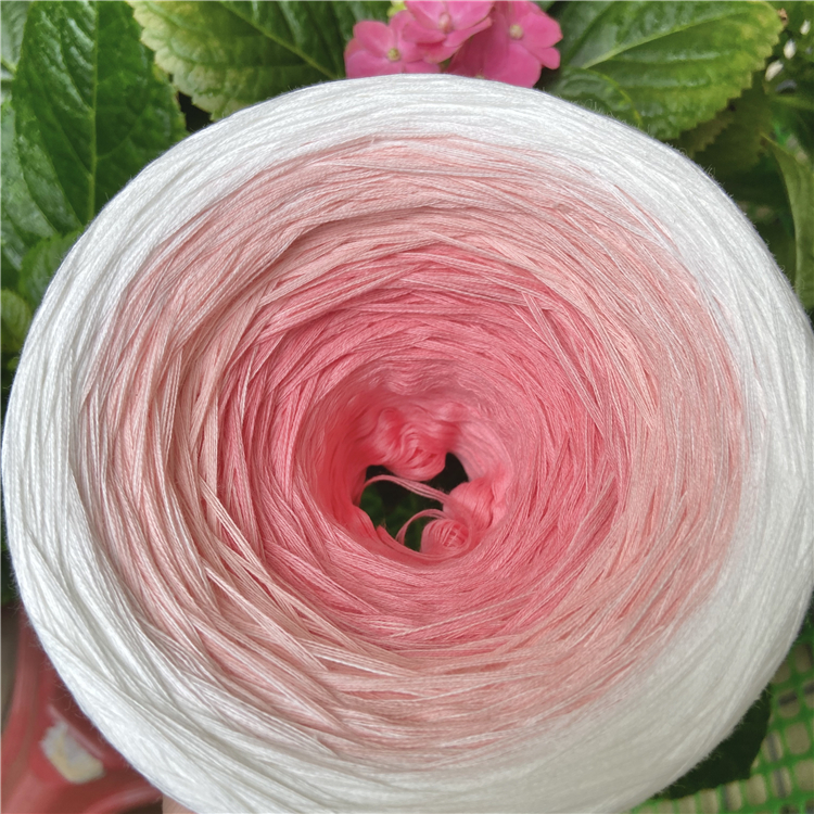 纯棉蕾丝小妖精长段染镂空毛衣线