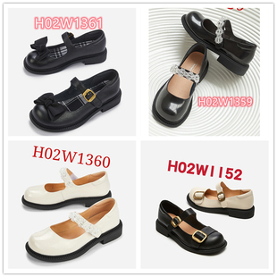 23春季 仙女风JK玛丽珍浅口圆头时尚 低跟平底休闲单鞋 H02W1152 时尚