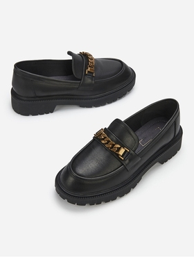 平底休闲乐福鞋女25年新款女士时尚圆头厚底真皮一脚蹬浅口小皮鞋