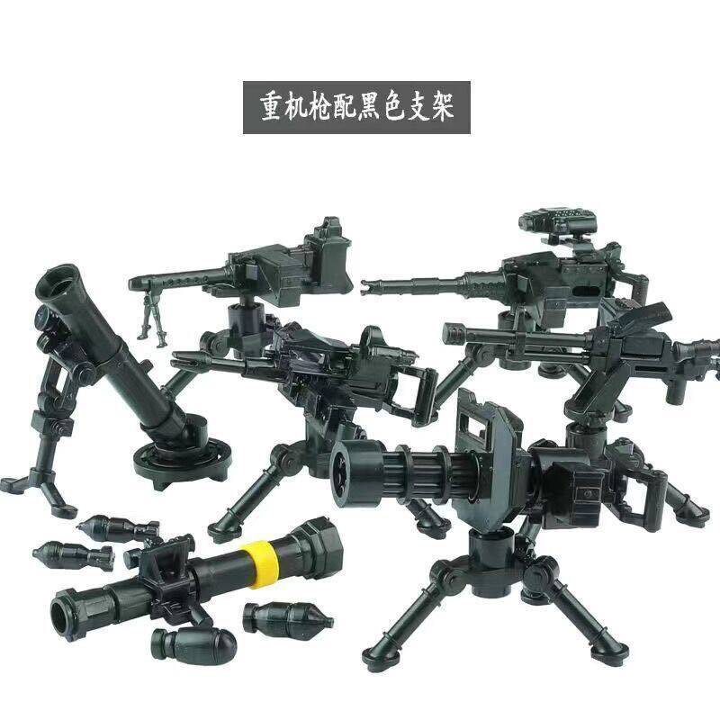 中国积木重武器特种兵积木人仔枪炮火箭筒装备重火力加特林机关枪图片