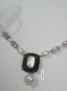 原创设计Lolita风黑蝶贝魔盒珍珠