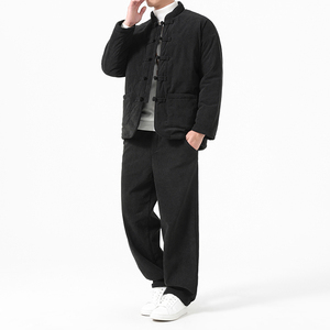 冬季风唐装灯芯绒棉衣加厚套装男A118-TZ7701P200抖音控298图片