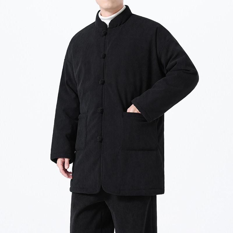 冬季风男装灯芯绒唐装中长款保暖加厚棉衣A118-MY6609P165,男装棉衣,电商A118