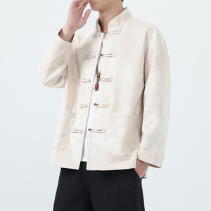 秋季风男装唐装汉服夹克麒麟印花大码青年外套A118-A8835P115图片