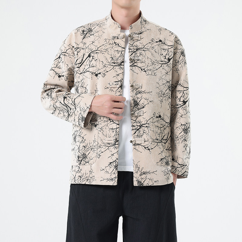 春季风男装外套新中式提花复古唐装汉服夹克A118-A8818P120,男装夹克,电商A118