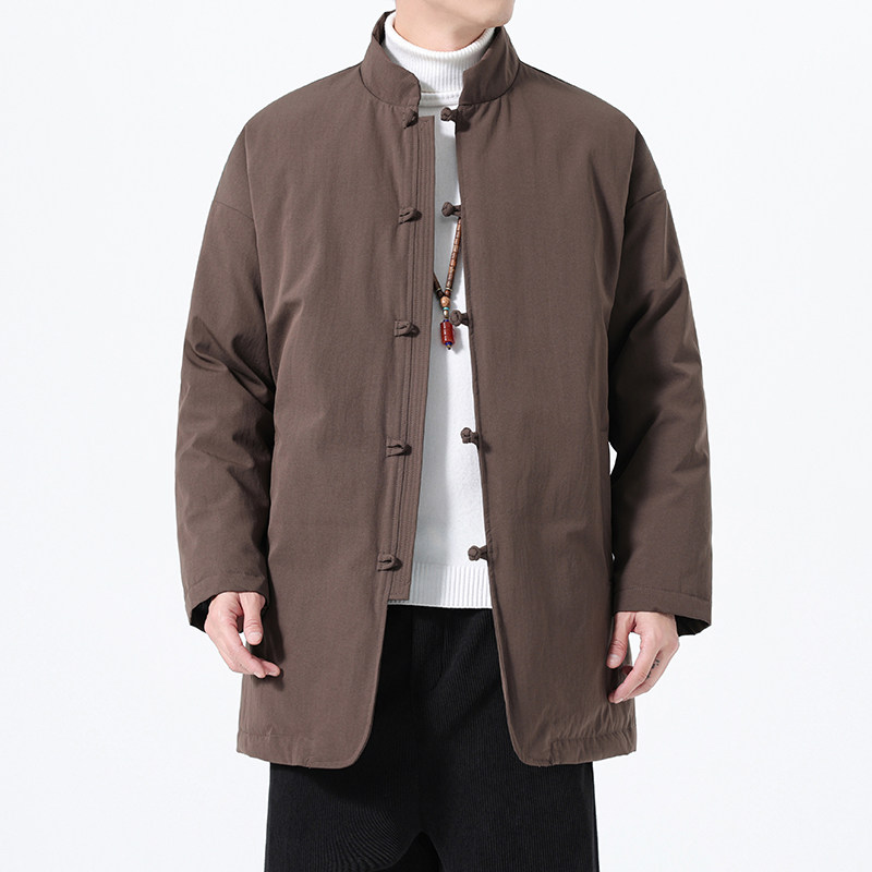 90%白鸭绒冬季风唐装中长款羽绒服保暖外套男A118-YR207P285,男装羽绒服,电商A118