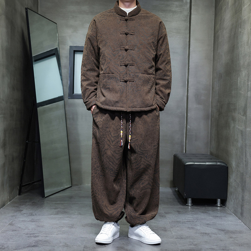 冬季风灯芯绒唐装棉衣加厚套装男A118-TZ7702P200抖音控328,男装棉衣,电商A118