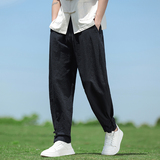 春夏风男装棉麻亚麻复古宽松透气大码青年休闲裤A118-K112P60，男装休闲裤，电商A118