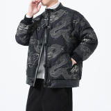 冬季风唐装棉衣复古龙纹刺绣保暖男士外套A118-MY6617P155，男装棉衣，电商A118