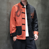 2025春季风新中式唐装龙纹刺绣拼接夹克外套男A118-A8806P120，男装夹克，电商A118