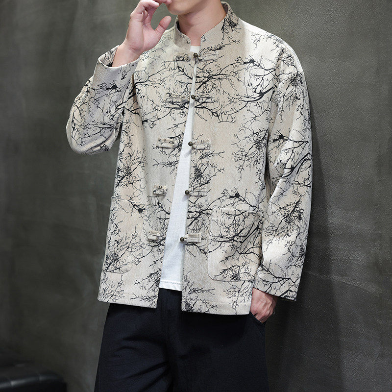 2025春季风提花夹克新中式复古唐装汉服外套男A118-A8818P120,男装夹克,电商A118