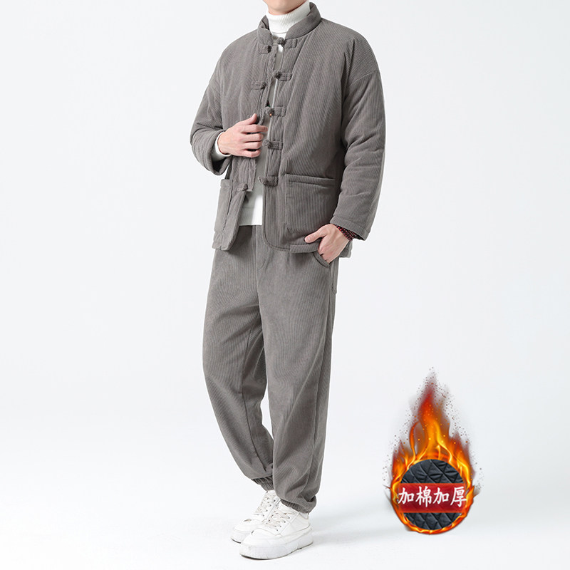 冬季风中式复古唐装棉衣保暖灯芯绒加厚棉袄男A118-TZ010P200,男装棉衣,电商A118