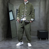 冬季风棉衣套装中式唐装印花保暖棉袄休闲裤男A118-TZ09P205，男装休闲裤，电商A118