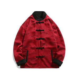 春秋风男装新中式双面穿夹克唐装汉服大码外套A118-A8809P145图片