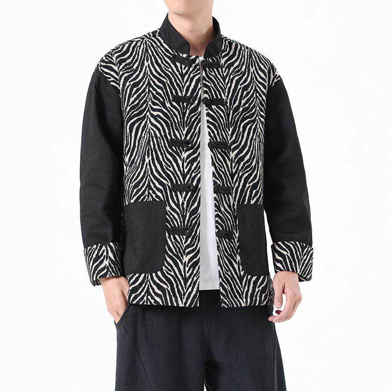 秋季风男装牛仔夹克中式复古唐装汉服拼接外套A118-A8807P125,男装工装外套,电商A118