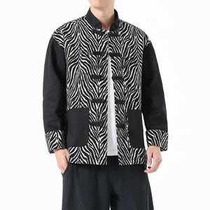 秋季风男装牛仔夹克中式复古唐装汉服拼接外套A118-A8807P125图片