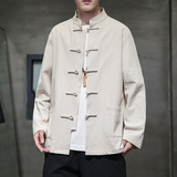 2025春秋风衬衫唐装长袖棉麻亚麻中式立领衬衣男A118-C817P45，男装衬衫，电商A118