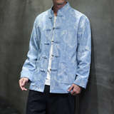 2025春季风男装牛仔夹克外套中式复古唐装大码A118-A8813P135，男装夹克，电商A118