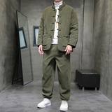 2025冬季风棉衣套装中式复古唐装加厚保暖外套A118-TZ010P200，男装棉衣，电商A118