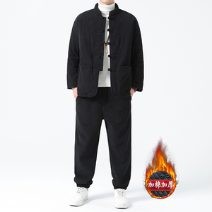 冬季风中式复古唐装棉衣保暖灯芯绒加厚棉袄男A118-TZ010P200图片