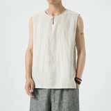 纯亚麻夏季风男装唐装复古中式圆领背心DSA118-BX303-P75，男装背心/马甲，电商A118
