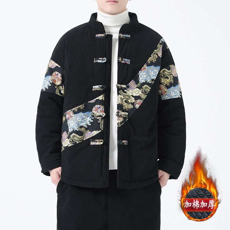 冬季风灯芯绒棉衣中式复古唐装加厚保暖棉袄男A118-MY013P145，男装棉衣，电商A118