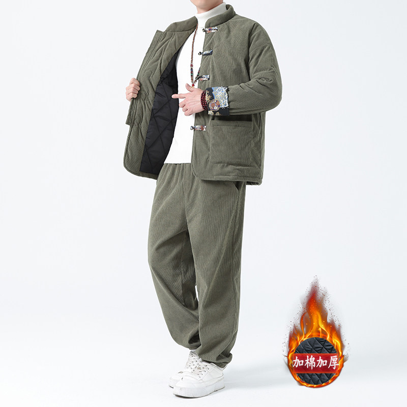 冬季风男装棉衣唐装中式复古保暖加厚棉袄套装A118-TZ12P205,男装棉衣,电商A118