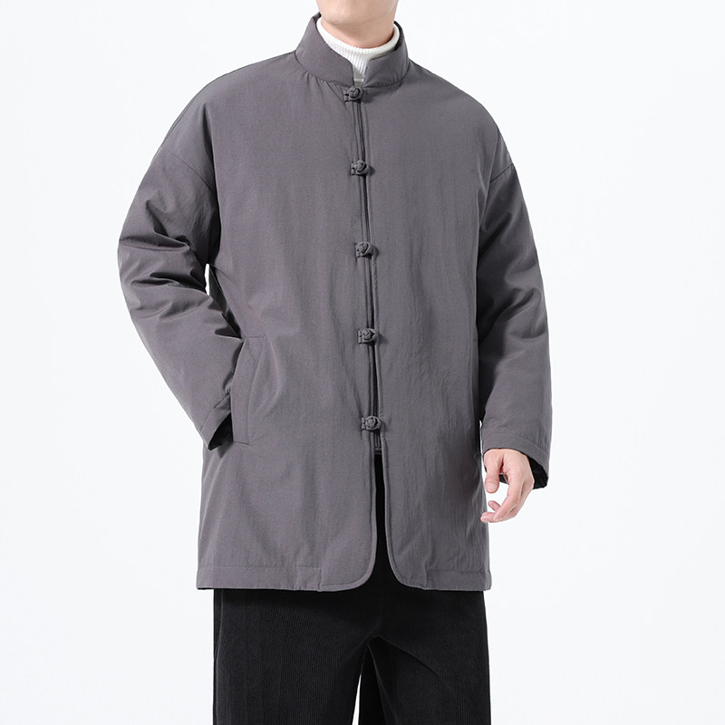90%白鸭绒冬季风唐装中长款羽绒服保暖外套男A118-YR207P285,男装羽绒服,电商A118