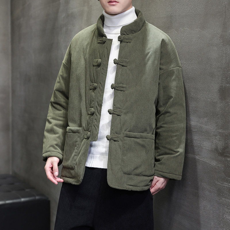 冬季风男装棉衣唐装复古大码外套灯芯绒棉袄A118-MY010P135，男装棉衣，电商A118