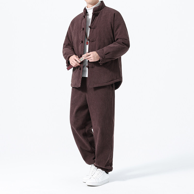 2025冬季风唐装复古棉衣大码加绒加厚套装男A118-TZ7705P205,男装棉衣,电商A118