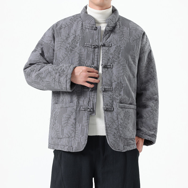 冬季风男装棉衣唐装新中式加厚复古提花外套A118-MY6601P135,男装棉衣,电商A118