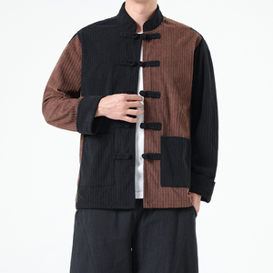 春季风夹克新中式唐装汉服复古拼接大码外套男A118-A8825P115
