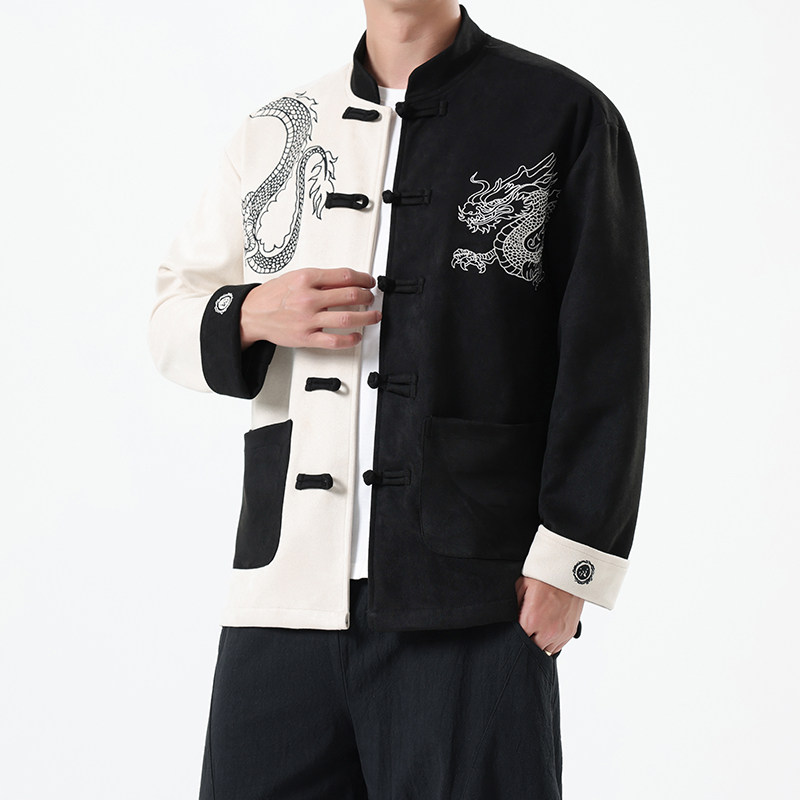 春季风男装刺绣新中式唐装拼接龙纹夹克外套A118-A8806P120,男装夹克,电商A118