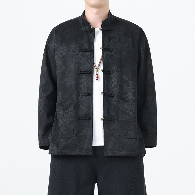 秋季风男装唐装汉服中式复古夹克大码印花外套A118-A8835P115图片