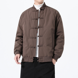90%白鸭绒冬季风复古唐装男士保暖羽绒服外套A118-YR206P245图片