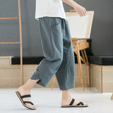 2025夏季风棉麻七分裤复古马裤阔腿裤休闲裤男QT3028-K88P30，男装牛仔裤，电商A118